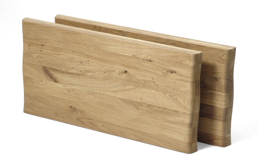 Atlantic Ansteckplatte mit Wellenkante 60 mm, rechteckig - Eiche natur (100x50) (2er Set)