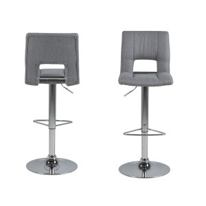 ACT NORDIC Sylvia barkrakk, m ryggsttte, fotsttte, gasspatron TÜV og trompetfot - lys gr polyester og krommetall.