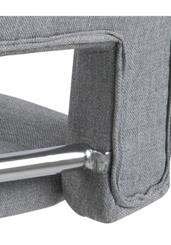 ACT NORDIC Sylvia Barhocker, mit Rückenlehne, Fußstütze, Gaskartusche TÜV und Trompetenfuß - hellgraues Polyester und verchromtes Metall