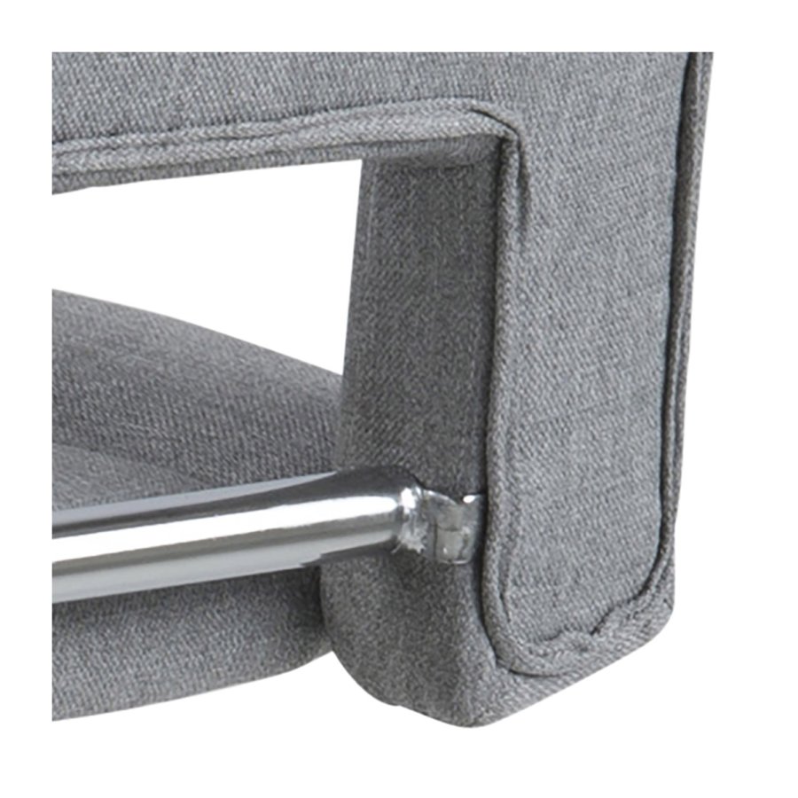 ACT NORDIC Sylvia Barhocker, mit Rückenlehne, Fußstütze, Gaskartusche TÜV und Trompetenfuß - hellgraues Polyester und verchromtes Metall