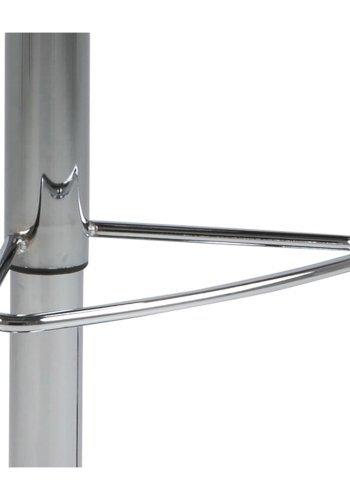 ACT NORDIC Sylvia Barhocker, mit Rückenlehne, Fußstütze, Gaskartusche TÜV und Trompetenfuß - hellgraues Polyester und verchromtes Metall