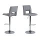 ACT NORDIC Sylvia Barhocker, mit Rückenlehne, Fußstütze, Gaskartusche TÜV und Trompetenfuß - hellgraues Polyester und verchromtes Metall
