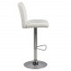 ACT NORDIC Sylvia Barhocker, mit Rückenlehne, Fußstütze, Gaskartusche TÜV und Trompetenfuß - weißes PU und verchromtes Metall 