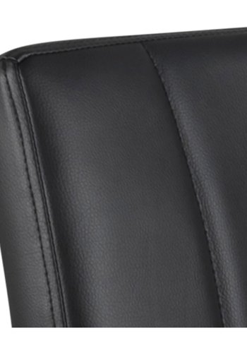 ACT NORDIC Sylvia Barhocker, mit Rückenlehne, Fußstütze, Gaskartusche TÜV und Trompetenfuß - schwarzes PU und schwarzes Metall