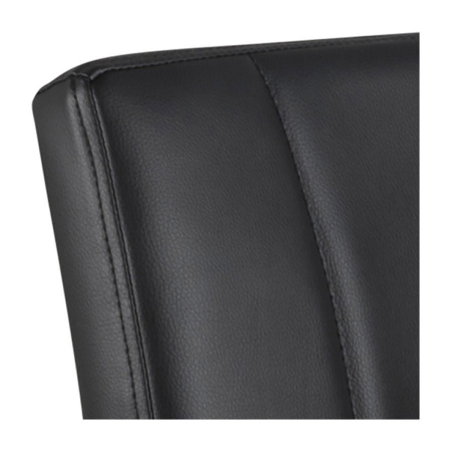 ACT NORDIC Sylvia Barhocker, mit Rückenlehne, Fußstütze, Gaskartusche TÜV und Trompetenfuß - schwarzes PU und schwarzes Metall