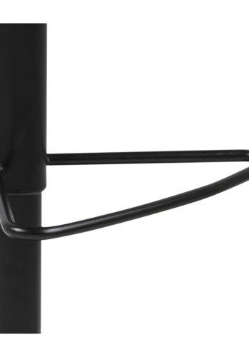 ACT NORDIC Sylvia Barhocker, mit Rückenlehne, Fußstütze, Gaskartusche TÜV und Trompetenfuß - schwarzes PU und schwarzes Metall