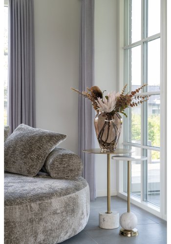 HOUSE NORDIC Daybed med 2 puter i chenille, rund, naturlig, HN1251