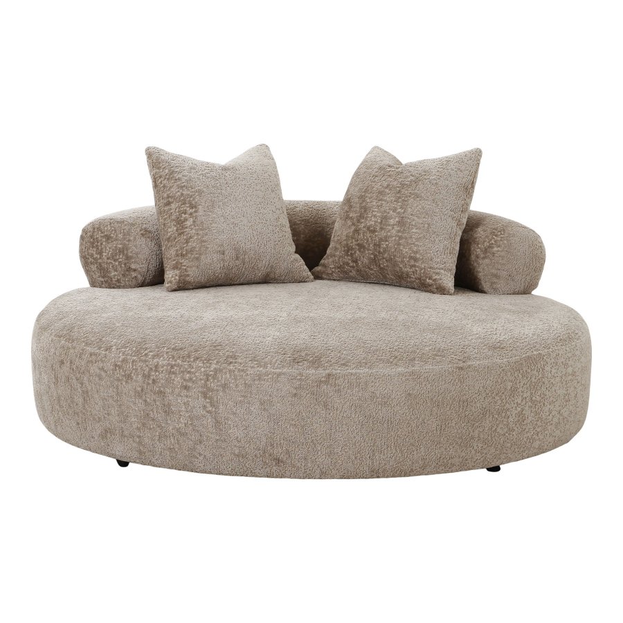 HOUSE NORDIC Daybed med 2 puter i chenille, rund, naturlig, HN1251