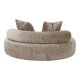 HOUSE NORDIC Daybed med 2 puter i chenille, rund, naturlig, HN1251