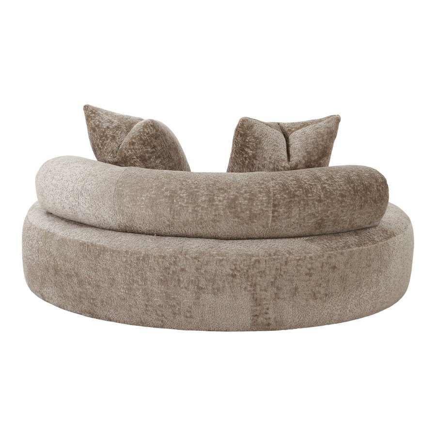 HOUSE NORDIC Daybed med 2 puter i chenille, rund, naturlig, HN1251