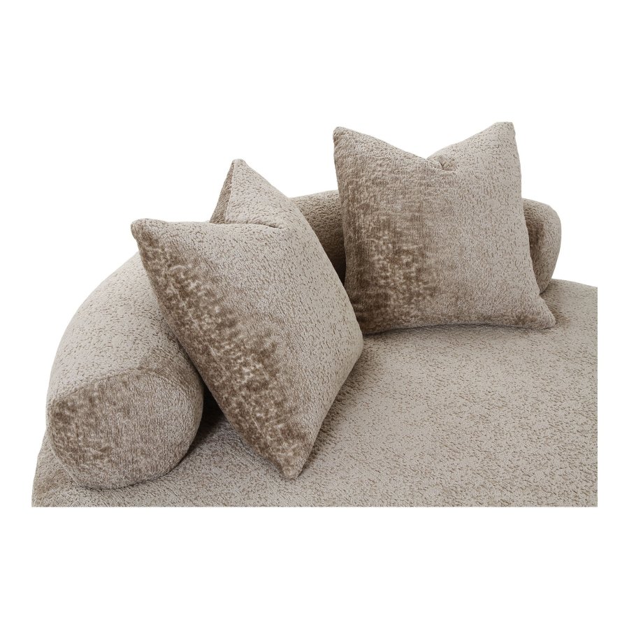 HOUSE NORDIC Daybed med 2 puter i chenille, rund, naturlig, HN1251