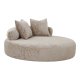 HOUSE NORDIC Daybed med 2 puter i chenille, rund, naturlig, HN1251