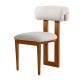 NORDVÄRK Natura spisestuestol - hvit polyester og polert eik og bk (sett med 2)