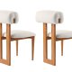 NORDVÄRK Natura spisestuestol - hvit polyester og polert eik og bk (sett med 2)