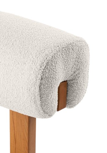 NORDVÄRK Natura spisestuestol - hvit polyester og polert eik og bk (sett med 2)