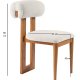 NORDVÄRK Natura spisestuestol - hvit polyester og polert eik og bk (sett med 2)