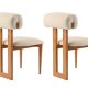 NORDVÄRK Natura spisestuestol - off-white polyester og polert eik og bk (sett med 2)
