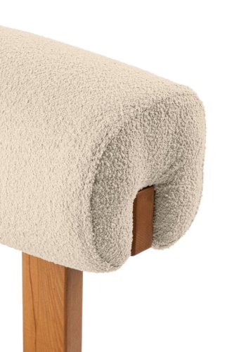 NORDVÄRK Natura spisestuestol - off-white polyester og polert eik og bk (sett med 2)