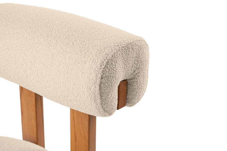 NORDVÄRK Natura spisestuestol - off-white polyester og polert eik og bk (sett med 2)