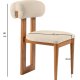 NORDVÄRK Natura spisestuestol - off-white polyester og polert eik og bk (sett med 2)