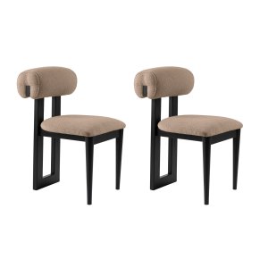 NORDVÄRK Natura spisebordsstol - sand/beige polyester og sort bgetr (st med 2)