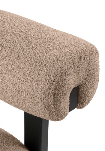 NORDVÄRK Natura Esszimmerstuhl – Sand/Beige Polyester und schwarzes Buchenholz (2er-Set)