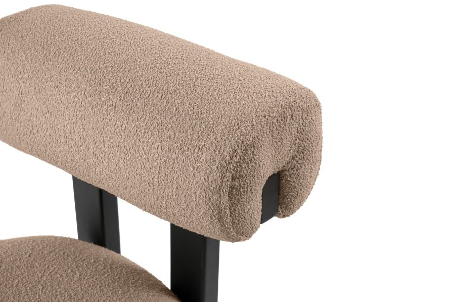 NORDVÄRK Natura Esszimmerstuhl – Sand/Beige Polyester und schwarzes Buchenholz (2er-Set)