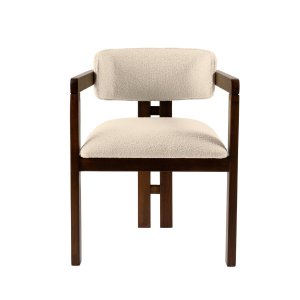 NORDVÄRK Mistral spisebordsstol, m. armln - rhvid polyester og valndfarvet bgetr