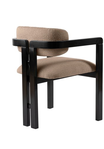 NORDV�RK Mistral spisestol, med armlener - sand/beige polyester og svart b�k