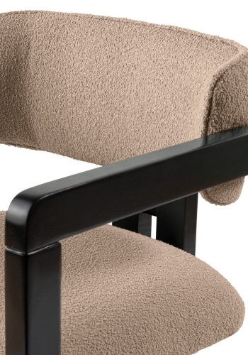 NORDV�RK Mistral spisestol, med armlener - sand/beige polyester og svart b�k