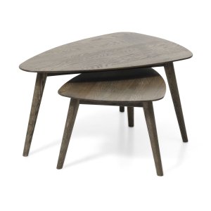 Bali soffbord SM, trekantigt - rökt ek (set om 2)