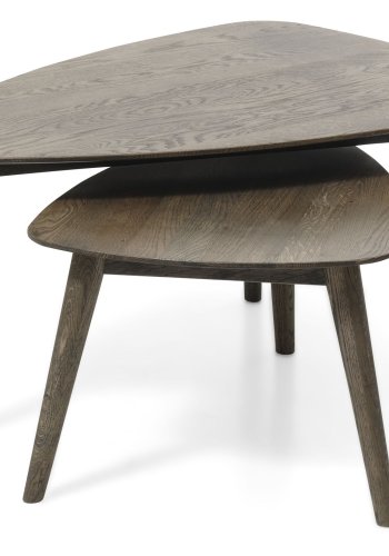 Bali Couchtisch SM, dreieckig - Räuchereiche (2er-Set)