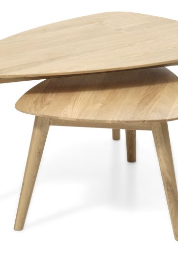Bali soffbord SM, trekantigt - naturlig ek (set om 2)