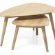 Bali soffbord SM, trekantigt - naturlig ek (set om 2)