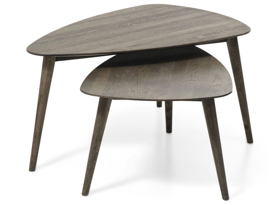 Bali Couchtisch ML, dreieckig - Räuchereiche (2er-Set)