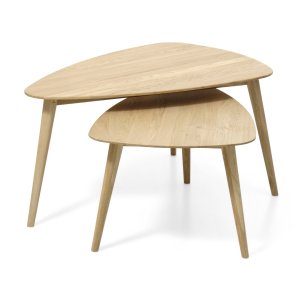 Bali soffbord ML, trekantigt - naturlig ek (set om 2)
