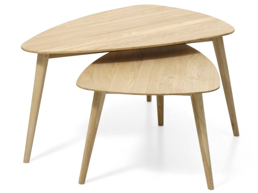 Bali Couchtisch ML, dreieckig - Eiche natur (2er-Set)