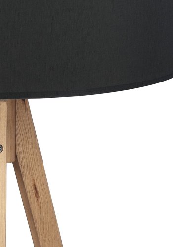 TK Treviso gulvlampe - svart stoff og naturlig tre