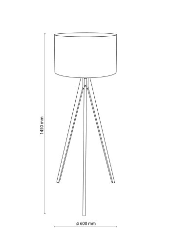 TK Treviso gulvlampe - svart stoff og naturlig tre
