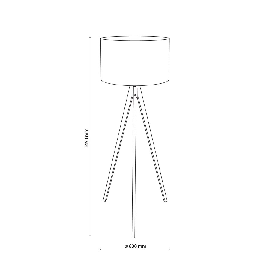 TK Treviso gulvlampe - svart stoff og naturlig tre