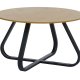 Cesura Couchtisch, rund – Melamin aus natürlicher Eiche und schwarzes Metall (80)