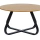 Cesura Couchtisch, rund – Melamin aus natürlicher Eiche und schwarzes Metall (80)