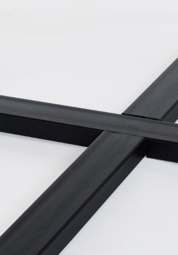 Cesura Couchtisch, rund – Melamin aus natürlicher Eiche und schwarzes Metall (80)