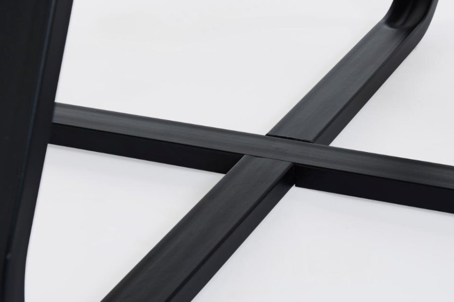 Cesura Couchtisch, rund – Melamin aus natürlicher Eiche und schwarzes Metall (80)