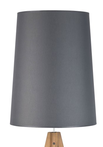 TK Walz gulvlampe - grtt stoff og naturlig tre