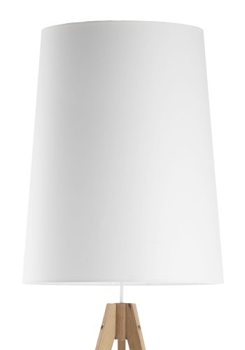 TK Walz gulvlampe - hvitt stoff og naturlig tre