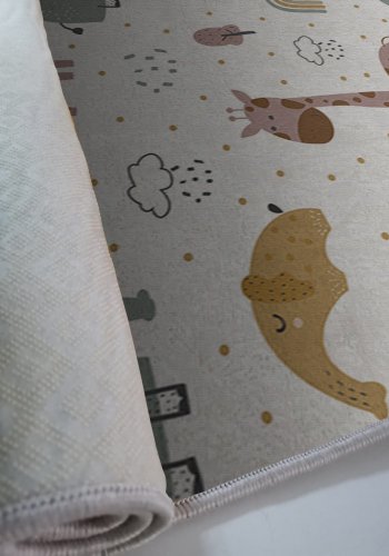 TEPPI HMI gulvtppe til brn, rektangulr - multifarvet polyester (160x230)