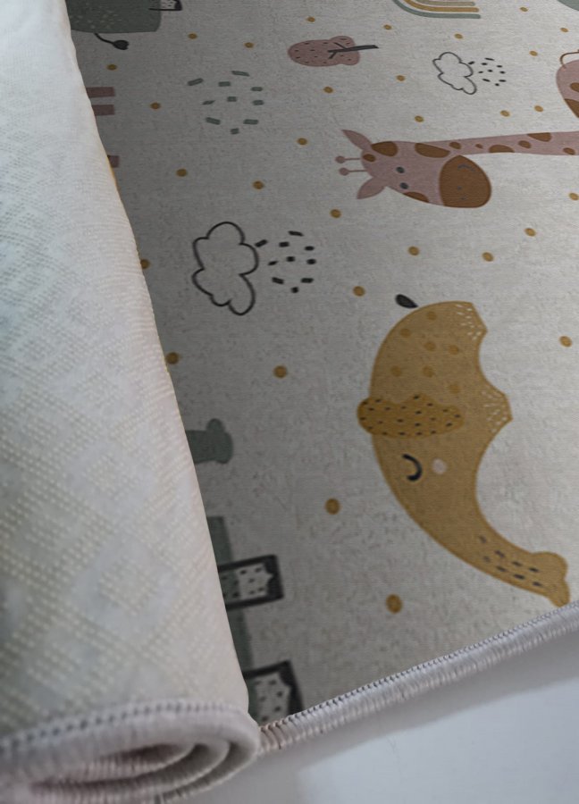 TEPPI HMI gulvtppe til brn, rektangulr - multifarvet polyester (160x230)