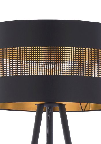 TK Tago gulvlampe - svart stoff og sort metall