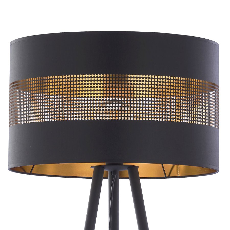 TK Tago gulvlampe - svart stoff og sort metall